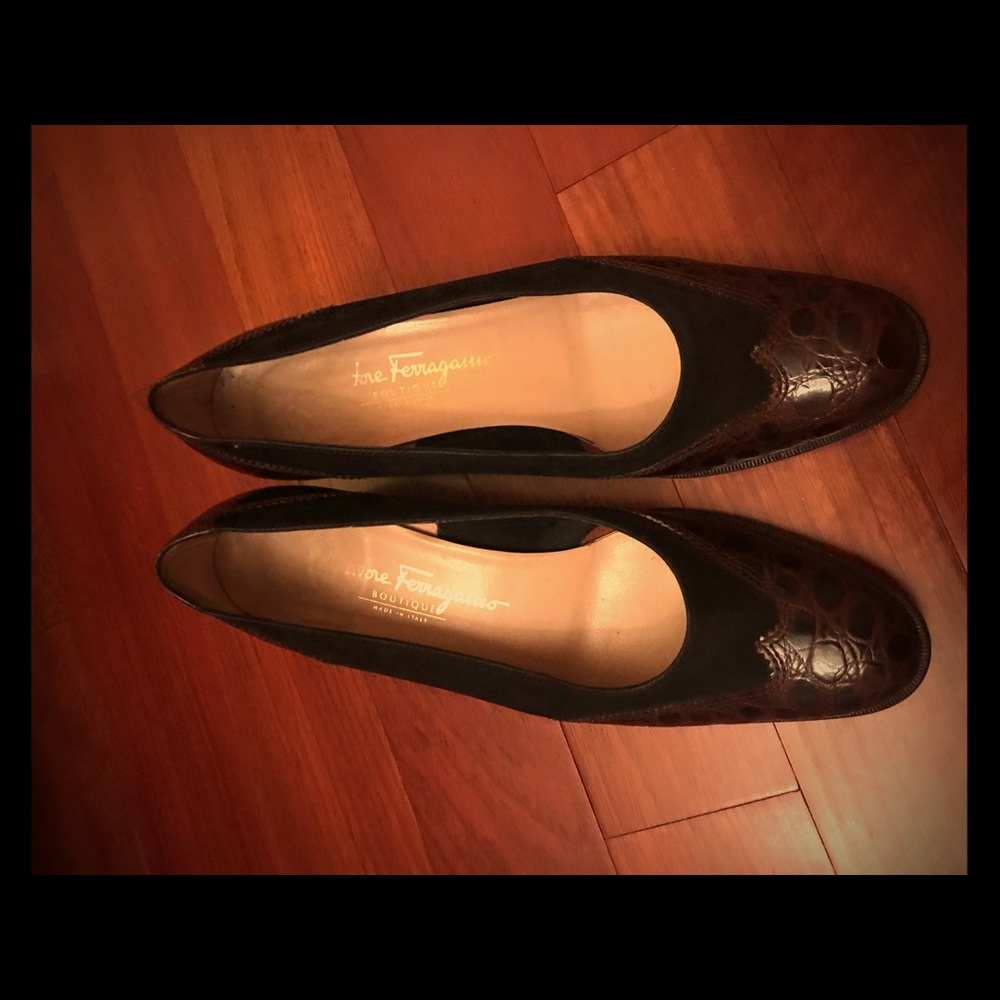 Salvatore Ferragamo vintage alligator shoes.